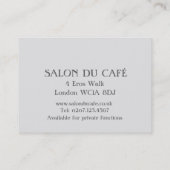 エレガントな喫茶店の名刺 名刺 (裏面)