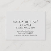 エレガントな喫茶店の名刺 名刺 (裏面)