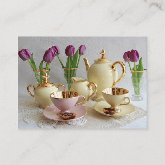 エレガントな喫茶店の名刺 名刺 (正面)