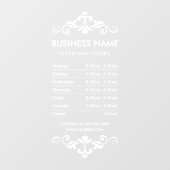 エレガントな営業時間表示窓用シール ウィンドウサイン (シート)