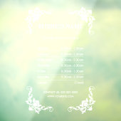 エレガントな営業時間表示窓用シール ウィンドウサイン (シート3)