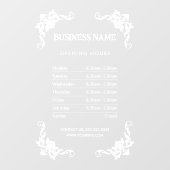 エレガントな営業時間表示窓用シール ウィンドウサイン (シート)