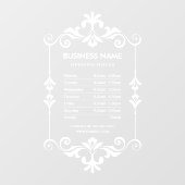 エレガントな営業時間表示窓用シール ウィンドウサイン (シート)