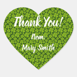 エレガントな四葉のクローバー花飾り ハートシール