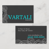 エレガントな回転のティール（緑がかった色）の名刺 名刺 (正面/裏面)