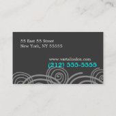 エレガントな回転のティール（緑がかった色）の名刺 名刺 (裏面)