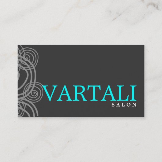 エレガントな回転のティール（緑がかった色）の名刺 名刺 (正面)