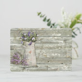 エレガントな国のラベンダーの花の誕生会 招待状 (スタンド正面)