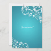 エレガントな園遊会のバラのターコイズ 招待状 (裏面)