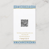 エレガントな地中海ブルーのイヤリング ディスプレイ 名刺 (裏面)