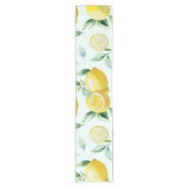 エレガントな地中海風のレモン フラワーブライダルシャワー ショートテーブルランナー (正面)