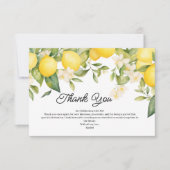 エレガントな地中海風イエローレモン ブライダルシャワー サンキューカード (正面)