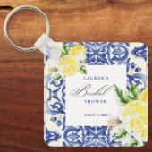 エレガントな地中海風レモン花のブライダルシャワー キーホルダー (正面)