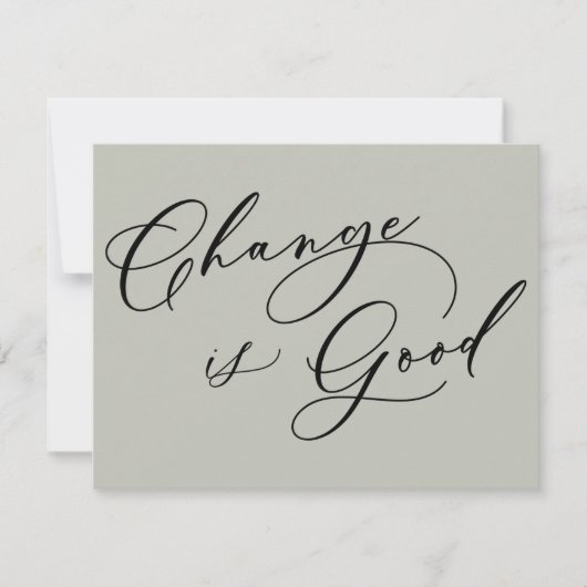 エレガントな変化はグッド セージ ムービング アナウンスメント ノートカード (正面)