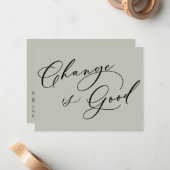 エレガントな変化はグッド セージ ムービング アナウンスメント ノートカード (正面/裏面インサイチュ)