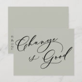 エレガントな変化はグッド セージ ムービング アナウンスメント ノートカード (正面/裏面)