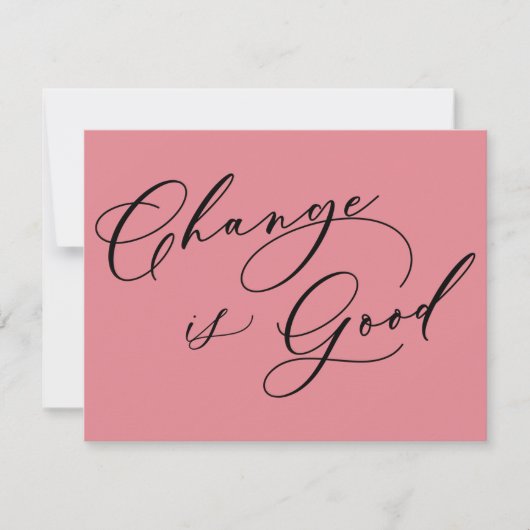 エレガントな変化はグッド ピンクの移動発表 ノートカード (正面)