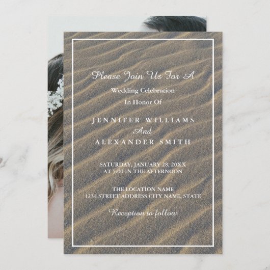 エレガントな夏のカスタム結婚式写真招待状 招待状 (正面/裏面)