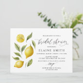エレガントな夏のレモンライムシトラス ブライダルシャワー 招待状 (スタンド正面)