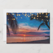 エレガントな夏の夕焼けパームビーチウェディング 招待状 (裏面)