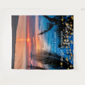 エレガントな夏の夕焼け パームビーチ ウェディング バックドロップ タペストリー (正面(横))