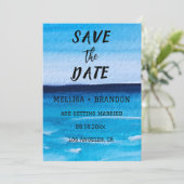 エレガントな夏の海の波のビーチ招待状 招待状 (スタンド正面)