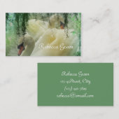 エレガントな夏の湖の白いスワンの結婚式 名刺 (正面/裏面)