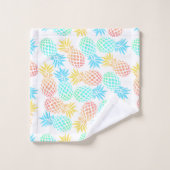 エレガントな夏の熱帯多彩なパイナップルパターン バスタオルセット (ウォッシュタオル)