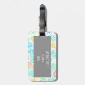 エレガントな夏の熱帯多彩なパイナップルパターン ラゲッジタグ (裏面縦)