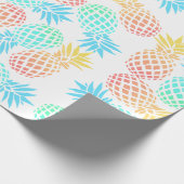 エレガントな夏の熱帯多彩なパイナップルパターン ラッピングペーパー (角)