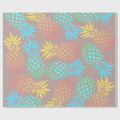エレガントな夏の熱帯多彩なパイナップルパターン ラッピングペーパー (フラット)