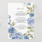 エレガントな夏の花のワイルドフラワー ブルー ホワイト ディテール エンクロージャーカード (正面)
