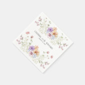 エレガントな夏の草原の野の花の結婚式用ナプキン スタンダードカクテルナプキン (角)