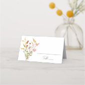 エレガントな夏の野の花の結婚式 プレイスカード (正面)