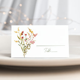 エレガントな夏の野の花の結婚式 プレイスカード