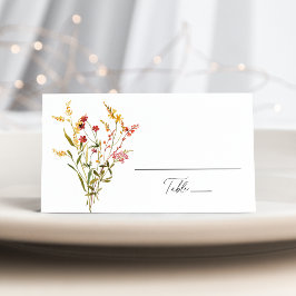 エレガントな夏の野の花の結婚式 プレイスカード