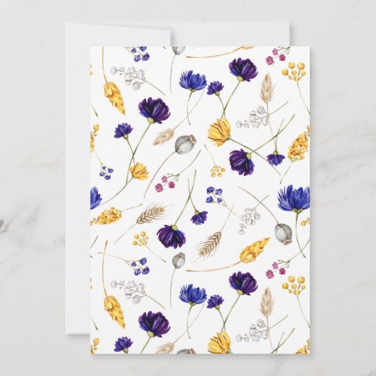 エレガントな夏の野の花 - 卒業式 招待状 (裏面)