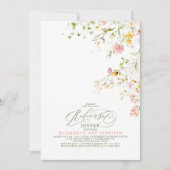 エレガントな夏の野原の野花のリハーサルディナー 招待状 (正面)