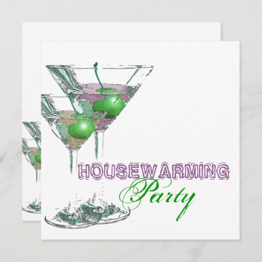 エレガントな夕食のカクテルパーティーはカスタマイズ 招待状 (正面/裏面)