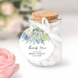 エレガントな多肉植物とグリーン ブライダルシャワー 感謝祭 フェイバータグ