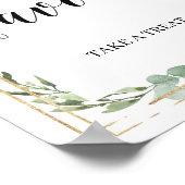 エレガントな多肉植物の葉がゴールドのギフトサイン ポスター (角)