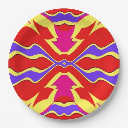 エレガントな多色クラシックデザインの紙皿 ペーパープレート (正面)