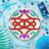 エレガントな多色クラシックデザイン ペーパープレート (パーティー)