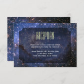 エレガントな夜空/宇宙のテーマの披露宴カード エンクロージャーカード (正面/裏面)