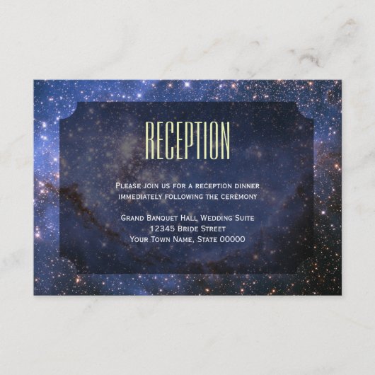 エレガントな夜空/宇宙のテーマの披露宴カード エンクロージャーカード (正面)