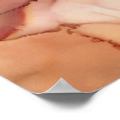 エレガントな夢のようなオレンジ色のインクを使ったウェディングシャワーのお出迎え ポスター (角)