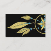 エレガントな夢のキャッチャーはヨガのインストラクターに羽をつけます 名刺 (裏面)