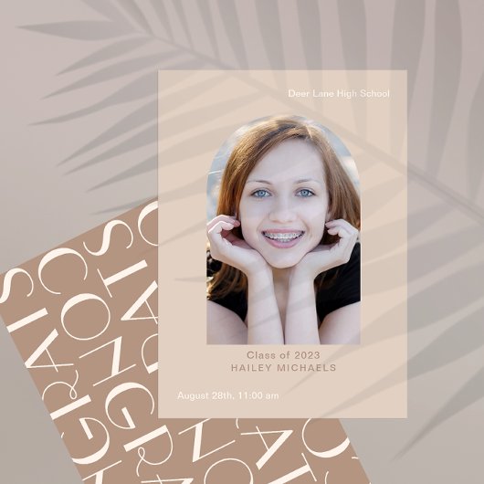 エレガントな大きなフォト卒業式 招待状