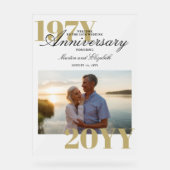 エレガントな大きな数字 50周年結婚記念写真 アクリルサイン (正面)