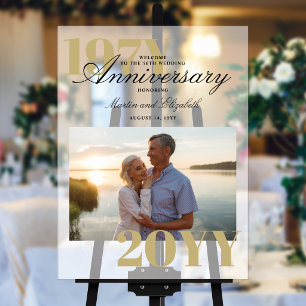 エレガントな大きな数字 50周年結婚記念写真 アクリルサイン